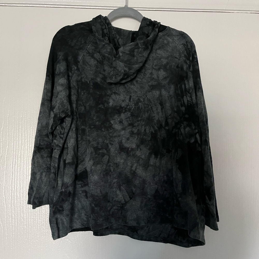 Black and Gray Tie-Dye Hoodie - Picture 2 of 3
